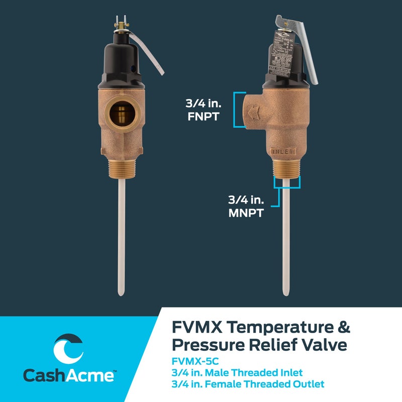 Cash Acme 3/4 Inch FVMX-5C Male Inlet Relief Valve, Bronze Plumbing Fitting, 16934-0150 - Image 4